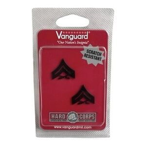 USMC Marine Corps Chevron Insignia Black Metal Pins Vanguard Hard Set of 2 NIP